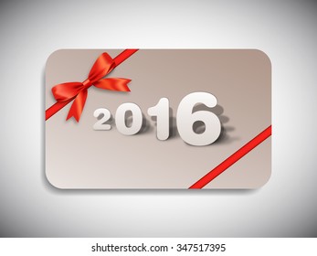 Gift card of happy new year,2016.