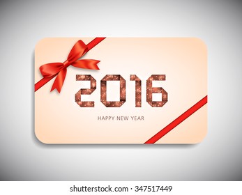 Gift card of happy new year,2016.