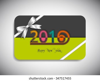 Gift card of happy new year,2016.