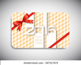 Gift card of happy new year,2016.