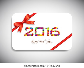 Gift card of happy new year,2016.