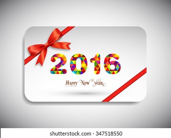 Gift card of happy new year,2016.