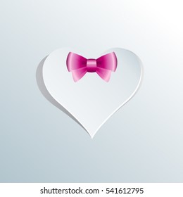  Gift Card .Heart in gift. Valentineâ??s day.  Abstract paper hearts. 