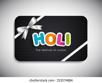 Gift card of Holi Festival with colorful intricate design.