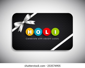 Gift card of Holi Festival with colorful intricate design.