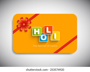 Gift card of Holi Festival with colorful intricate design.