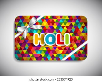 Gift card of Holi Festival with colorful intricate design.