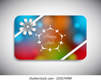 Gift card of Holi Festival with colorful intricate design.