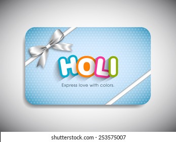Gift card of Holi Festival with colorful intricate design.