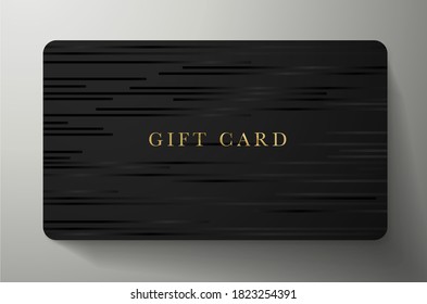 Gift card with horizontal lines on back background. Formal dark template useful for any invitation design, shopping card (loyalty card), voucher or gift coupon