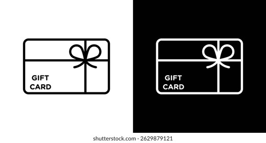 Gift card icon in black vector format