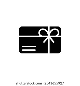 Icono de Tarjeta de regalo Vector de contorno en blanco y negro