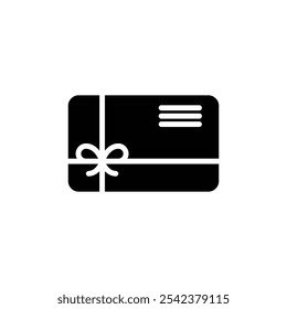 Gift card icon Black and white outline vector