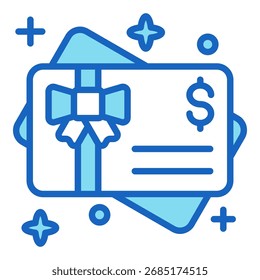 Geschenkkartensymbol Blaue Vektorgrafik