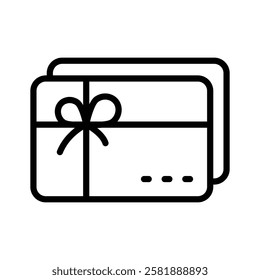 Gift card icon with a bow for presents or vouchers
