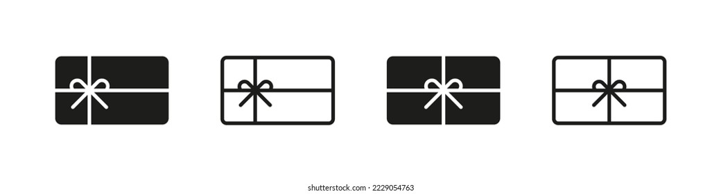 Gift card icon. Gift certificate vector set. Special present sign. 