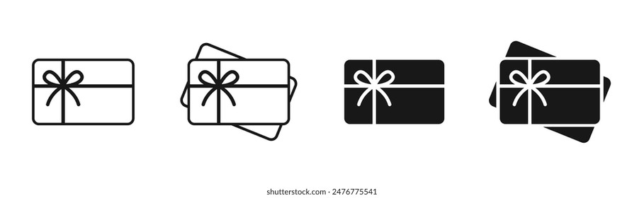 Gift card icon. Gift certificate vector set. Special present sign.