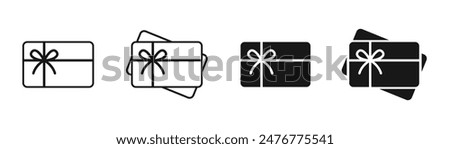 Gift card icon. Gift certificate vector set. Special present sign.