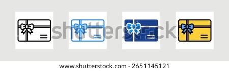 Gift Card Icon Collection Set Multiple Style