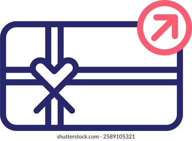Gift Card Icon Color Vector Illustration