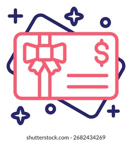 Gift Card Icon Color Vector Illustration