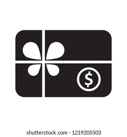 Gift card icon with dollar symbol, vector illustration