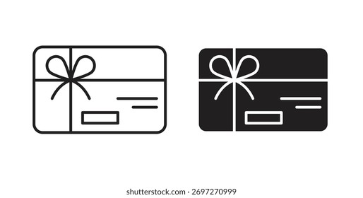 Icono de Tarjeta de regalo con trazo editable y paquete de Vector plano