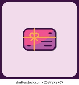 Gift Card Icon: Elegant Present Design for Festive Occasions