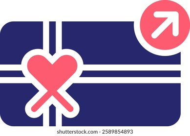 Gift Card Icon Fill Vector Illustration