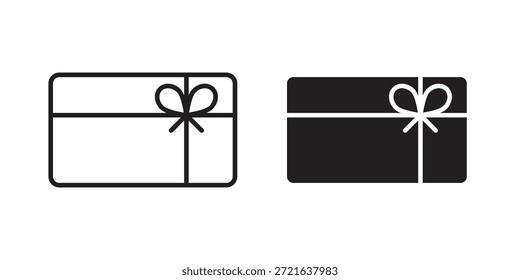 Geschenkkartensymbol in gefüllt, dünne Linie, Strichstil für Website und Apps
