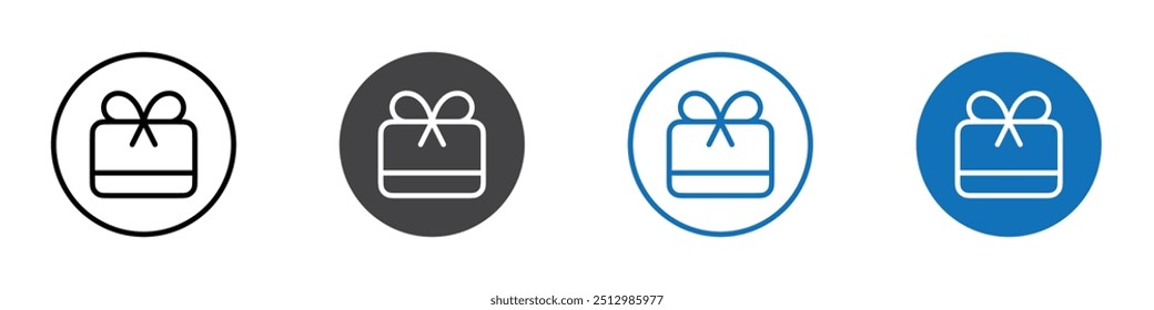 Gift card icon flat editable icon mark set.