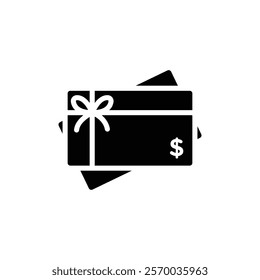 Gift card icon Flat simple outline set