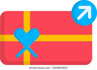 Gift Card Icon Flat Vector Illustration