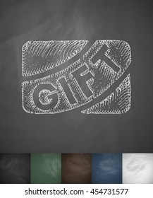 gift card icon. Hand drawn vector illustration