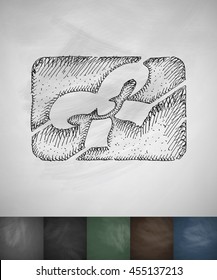 gift card icon. Hand drawn vector illustration