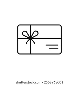 Gift card icon Isolated flat vector in outline