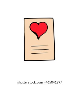 Gift card Icon isolated on white background in style hand draw