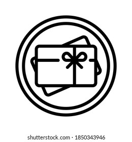 Icono de tarjeta de regalo. Vector de línea. Aislar sobre fondo blanco.