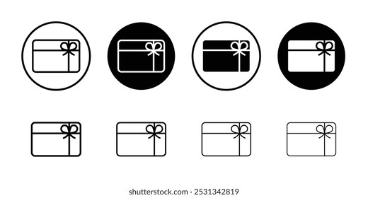 Gift card icon linear logo isolated