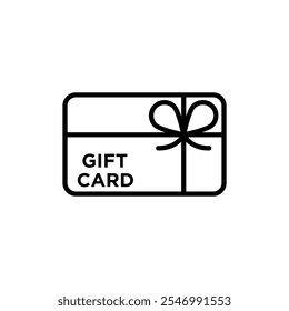 Gift card icon linear logo isolated