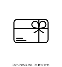 Gift card icon linear logo isolated