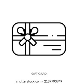 icono de tarjeta de regalo. Signo de estilo lineal aislado en fondo blanco. Ilustración del vector