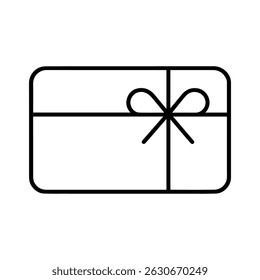 Ícone de cartão-presente no vetor de plano de fundo branco
Ícone de linha de vetor compras e mercadorias