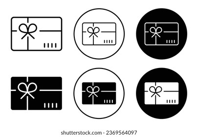 Gift card icon. Online e commerce discount coupon on sale symbol set. Christmas gift card for shopping vector sign. cash reward gift voucher line logo