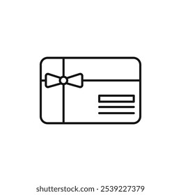 Gift card icon outline collection or set in black and white