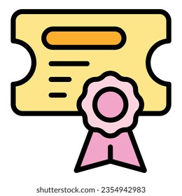 Gift card icon outline vector. Job offer. Online store color flat