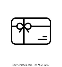 Gift card icon Outline vector for web ui