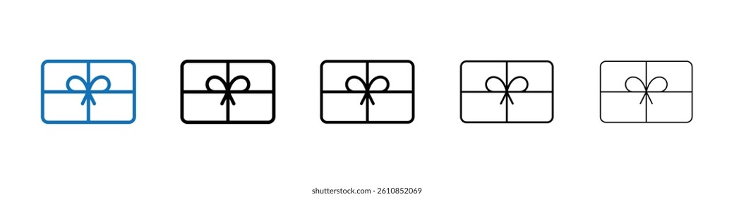Gift card icon Outline vector logo for web ui