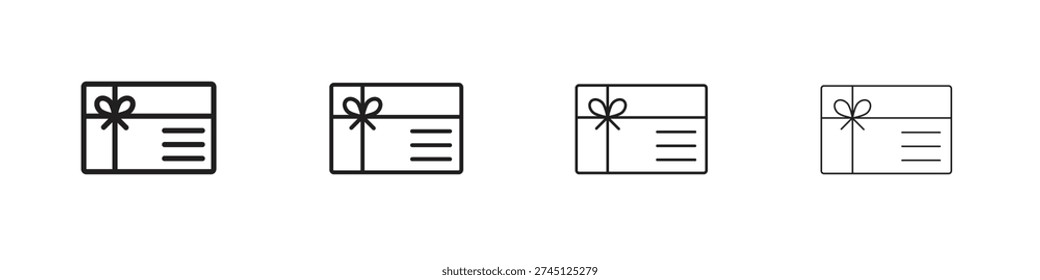 Gift card icon outline vector. outline icons collection.