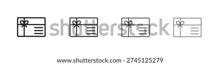 Gift card icon outline vector. outline icons collection.